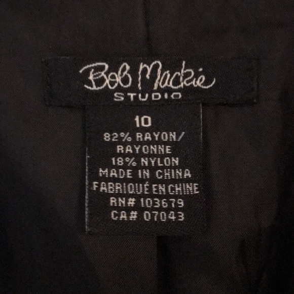 BOB MACKIE Vintage Velvet Jacket BLACK Sz 10 - Picture 8 of 8